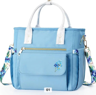 Baby Blue Floral Lunch Tote