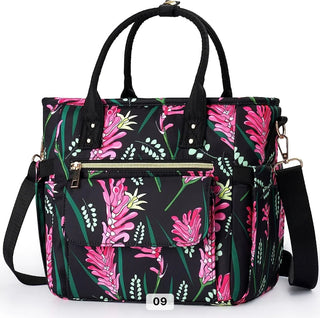 Black Floral Lunch Tote